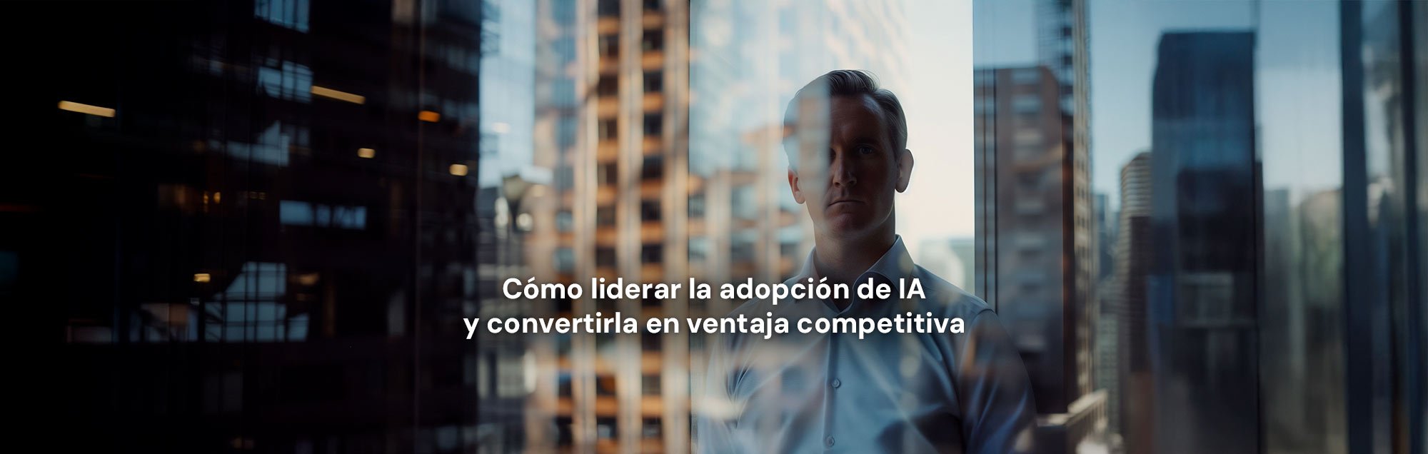 CEO y equipo directivo analizando estrategia de implementación de IA en sala de juntas
