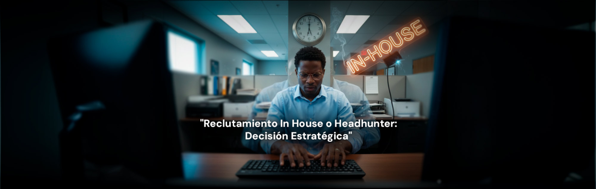 CFO analizando costos de reclutamiento y gráficos de ROI en una oficina moderna